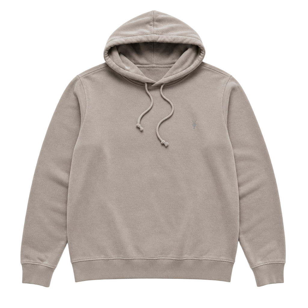 All Saints Ramskull Pullover Hoodie Size Small Taupe Grey 1