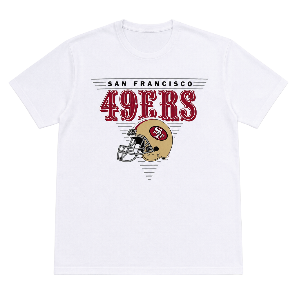 San Francisco 49ers Levi's White Graphic T-Shirt XL Retro Helmet Logo 1