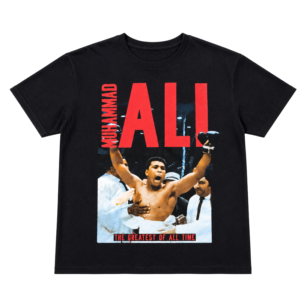Muhammad Ali The Greatest Of All Time Boxing Graphic T-Shirt Black Men's Size L 1