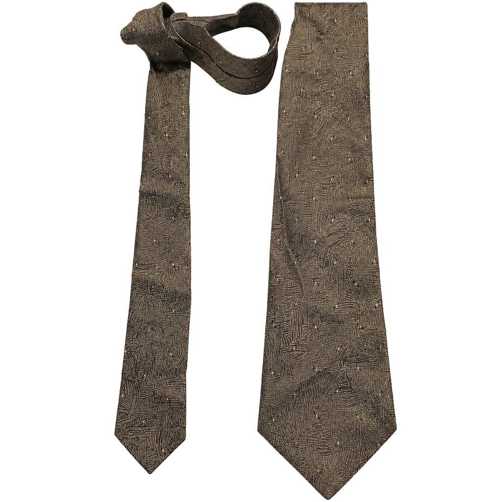Lanvin Silk Necktie Brown Textured Abstract Pattern Made In Italy 1