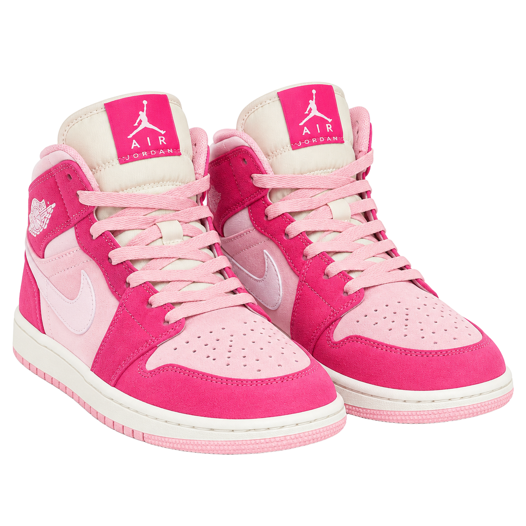 Nike Air Jordan 1 Mid Size 6Y Fierce Pink 1