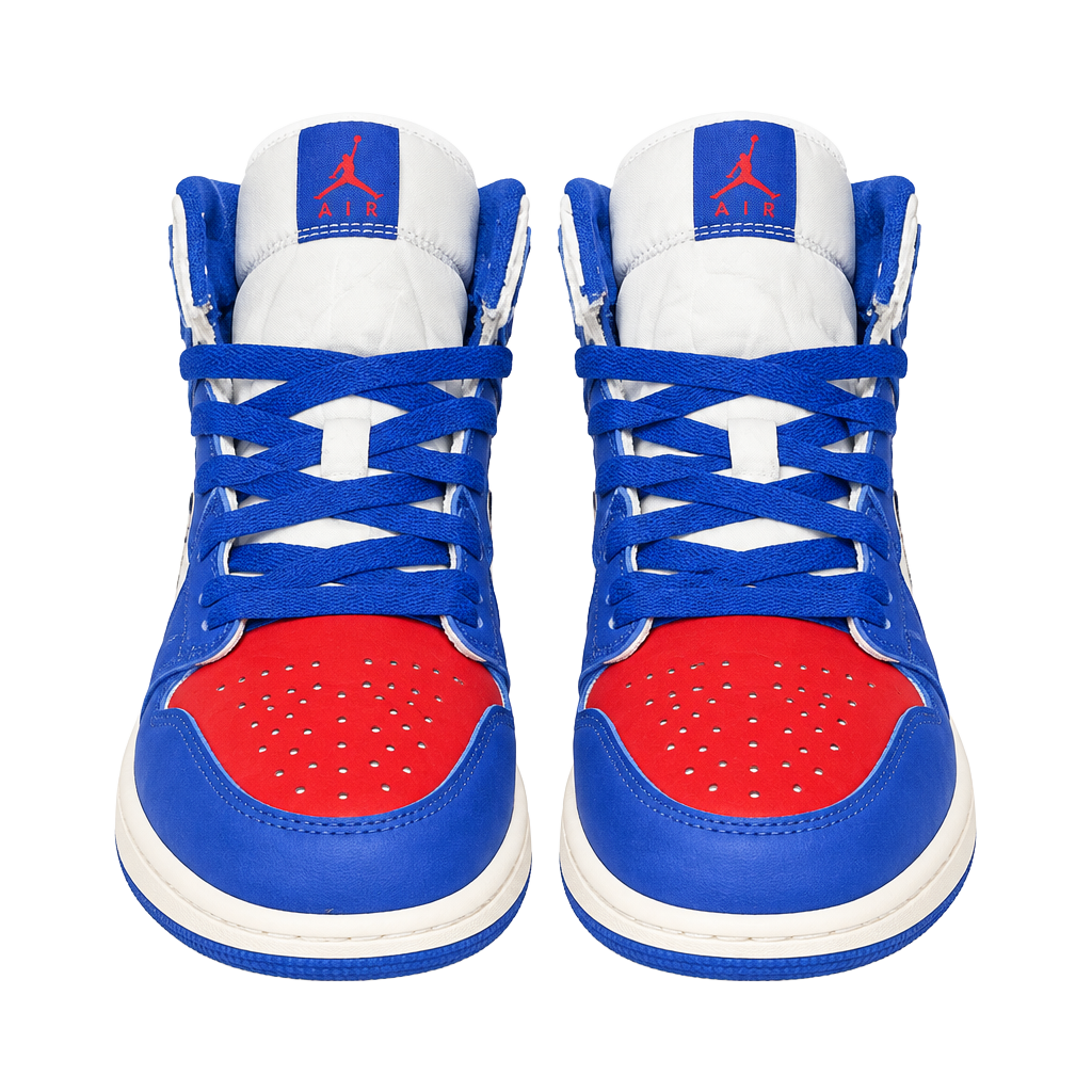 Jordan Air Jordan 1 Mid Size 3Y or 4.5 W White/Deep Royal Blue 1