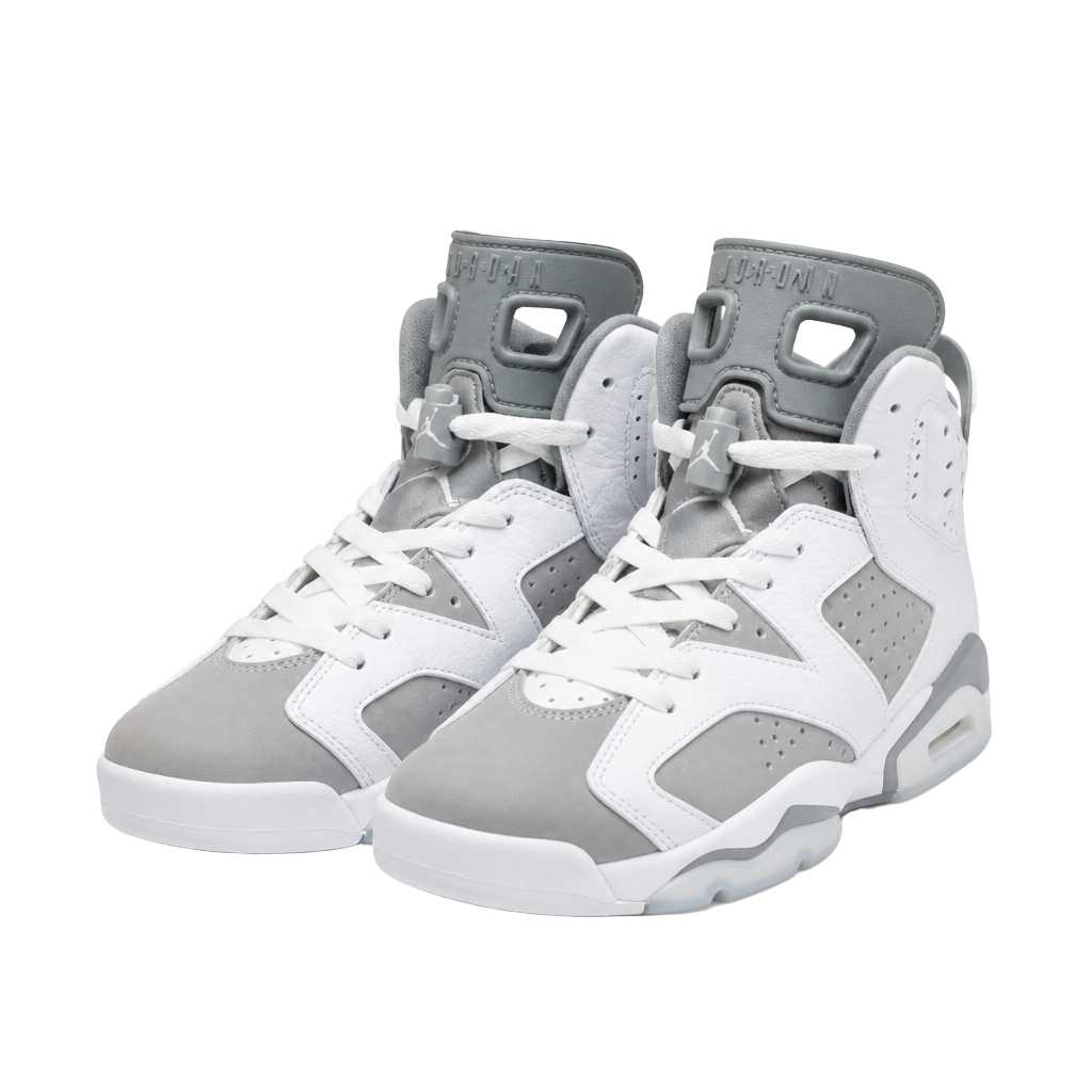 Jordan Air Jordan 6 Retro Cool Grey White Leather Sneakers Size 6.5 y or 8 w 1