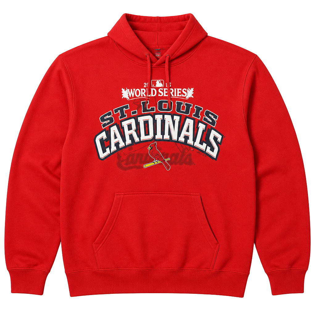 Majestic St. Louis Cardinals 2011 World Series Champions Red Hoodie Sweatshirt 1