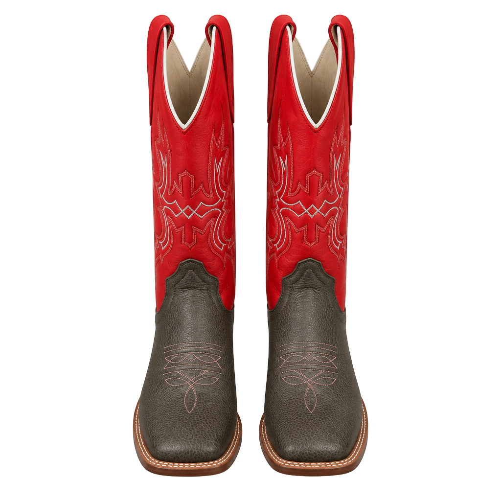 Old West BSY1913 Size 5.0-D Brown Red Cowboy Boots 1