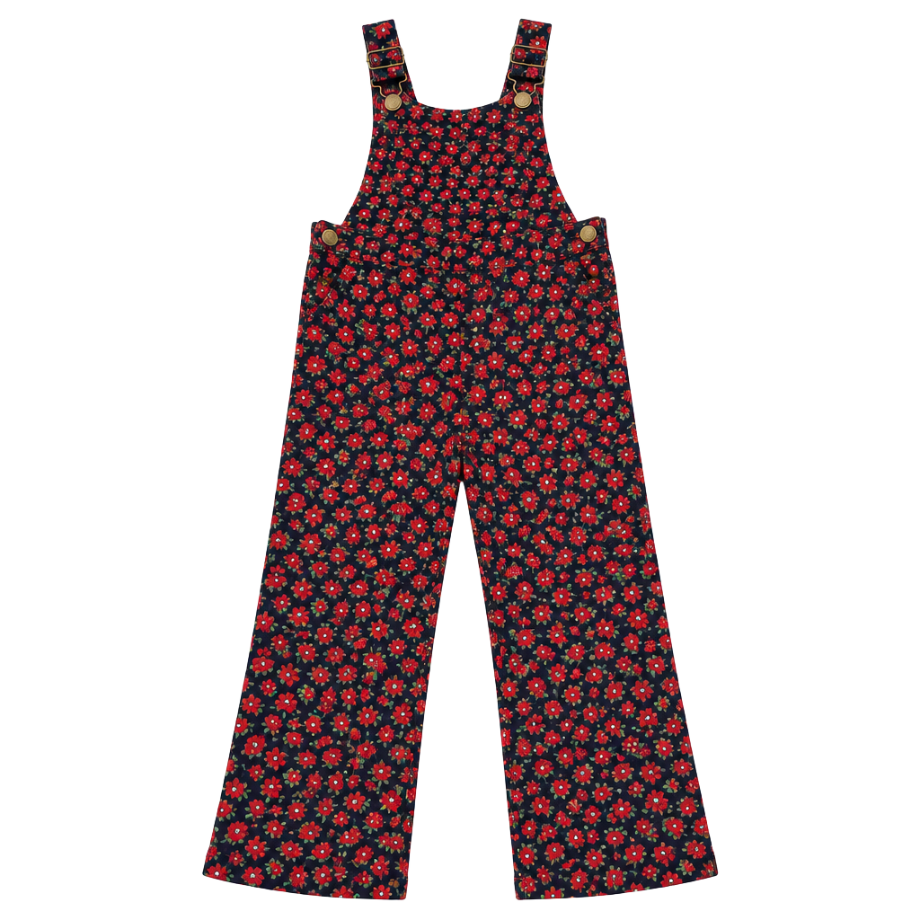 OshKosh B'gosh Corduroy Floral Overalls Size 4T 1