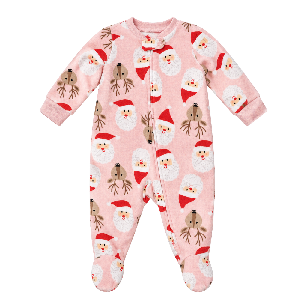 Carter's Santa Reindeer Fleece Sleep & Play Size 3M Pink 1
