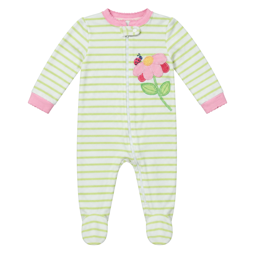 Carter's Striped Flower Sleeper 1