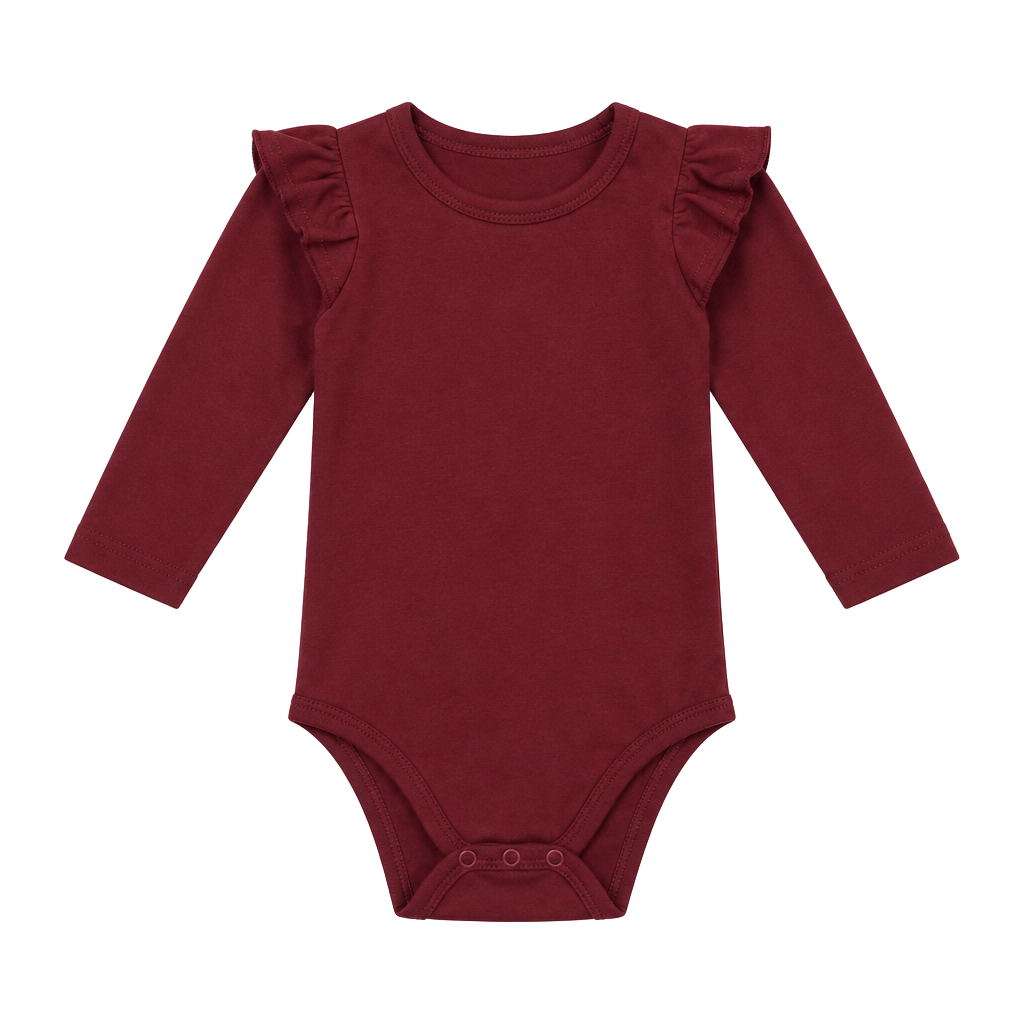 Baby Girl Long Sleeve Ruffle Bodysuit 1