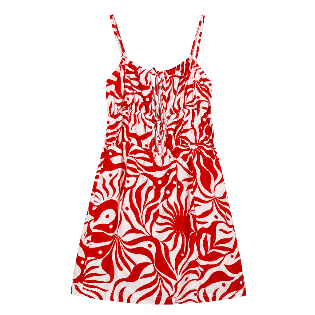 Sanctuary Coral and White Printed Sundress 1