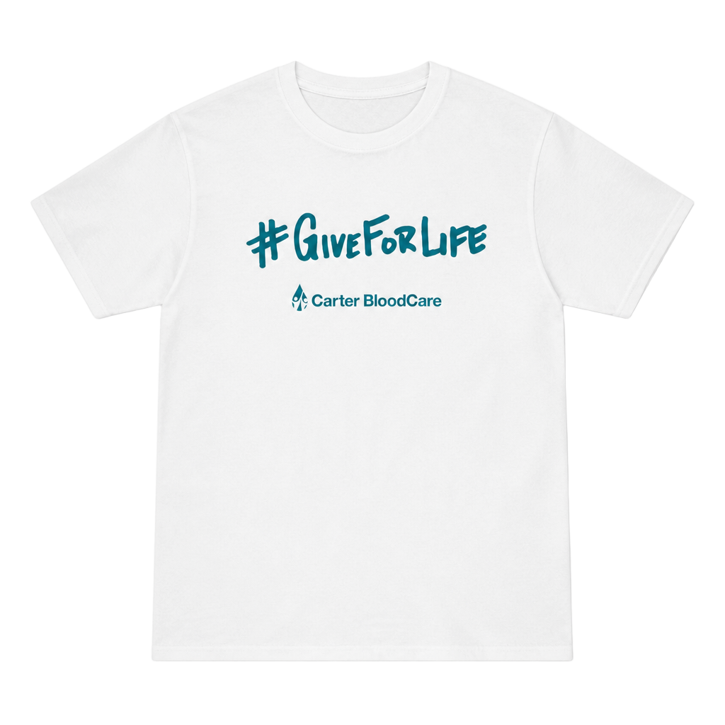 Delta Ringspun Carter BloodCare #GiveForLife Graphic T-Shirt Size Large 1