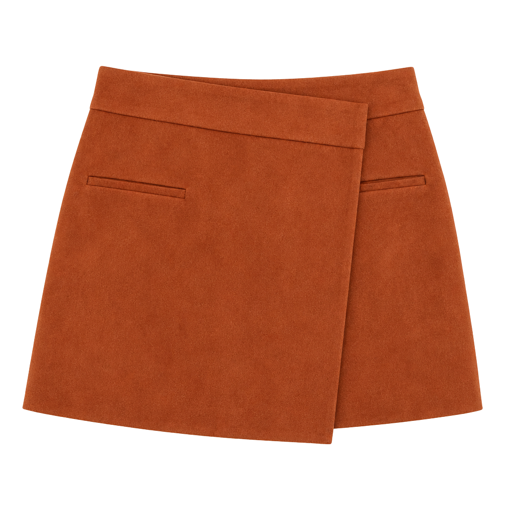 All in Favor Faux Suede Mini Wrap Skirt Juniors Medium 1