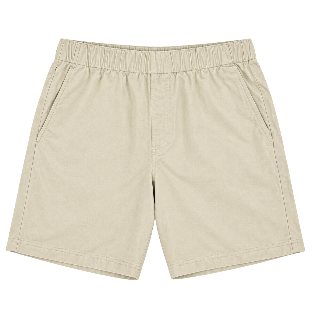 RhoBack Beige Performance Shorts Size L Flat Front Drawstring Pocket 1