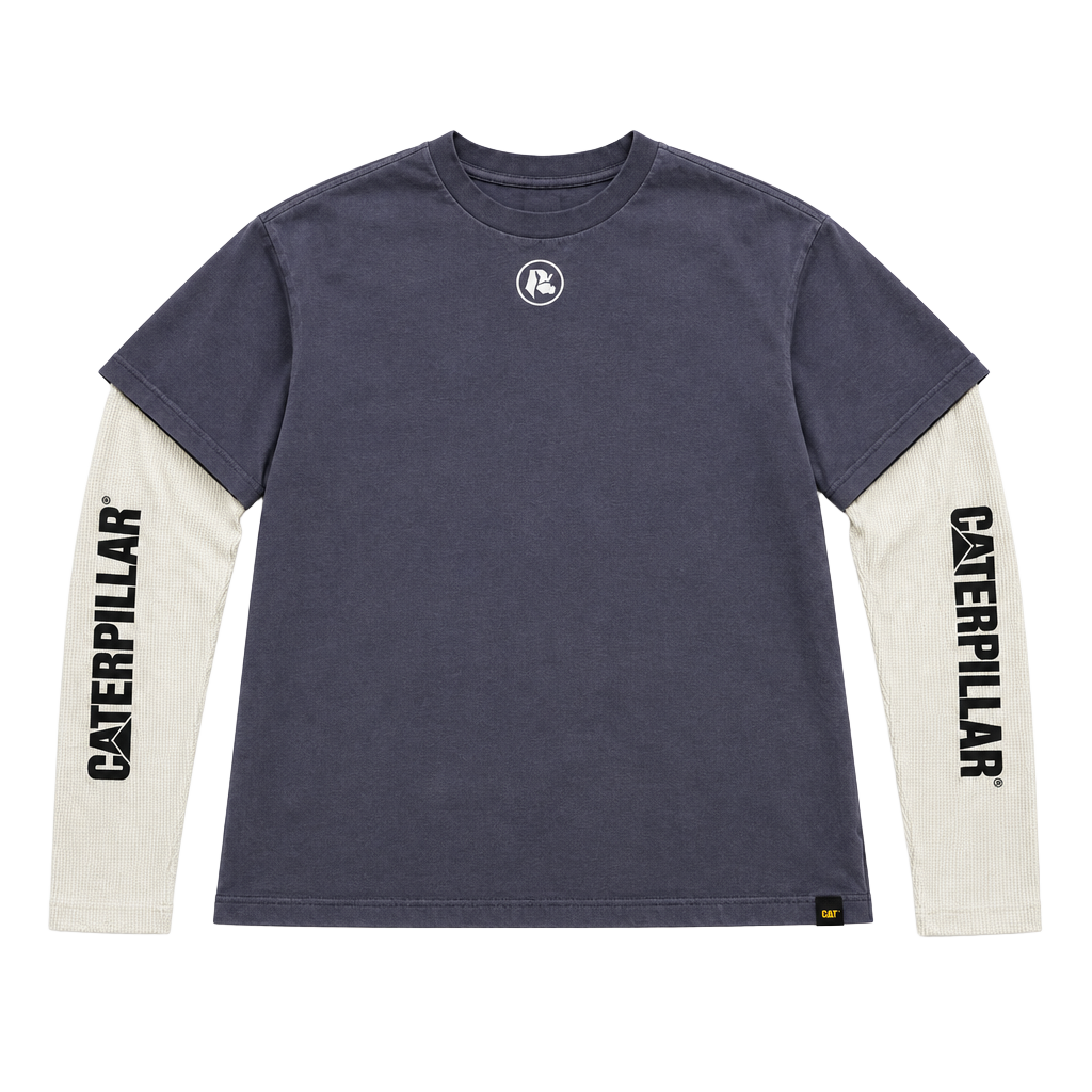 CAT Reclaimed LA Layered Long Sleeve Tee Size L Purple 1