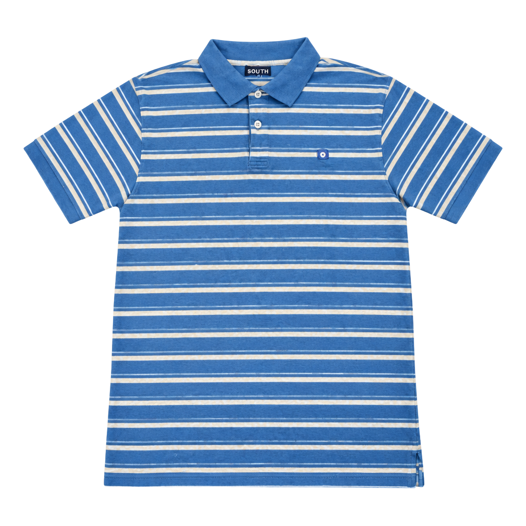 Southpole Striped Polo Shirt Size L Blue White 1