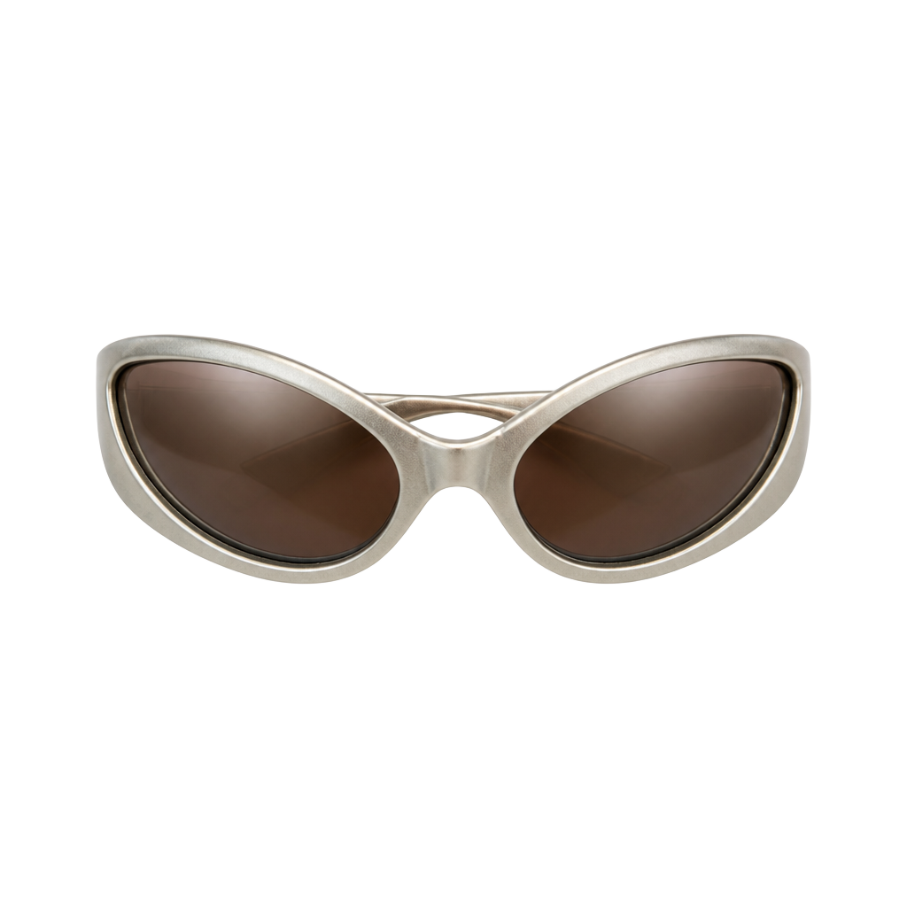 Vintage Y2K Silver Futuristic Wrap Around Sunglasses 1