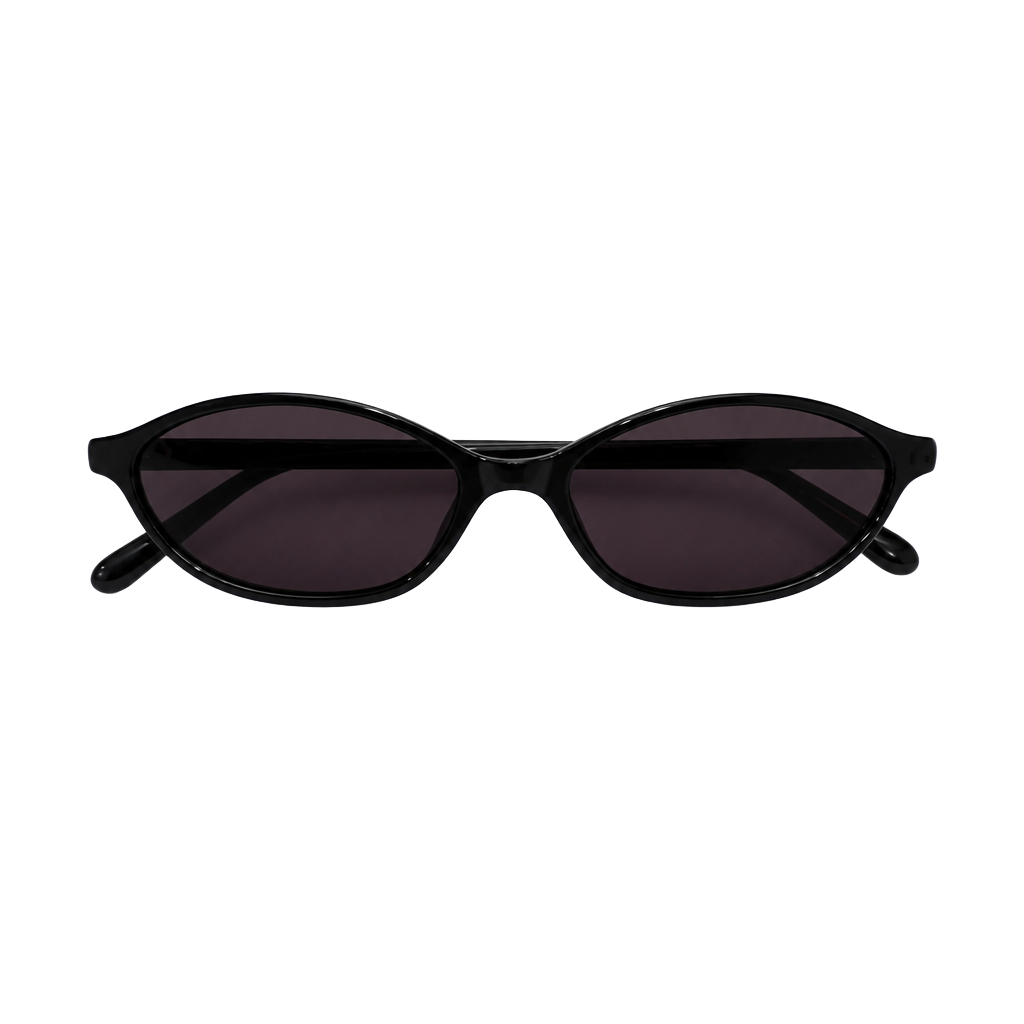Vintage 90s Black Oval Frame Sunglasses 1
