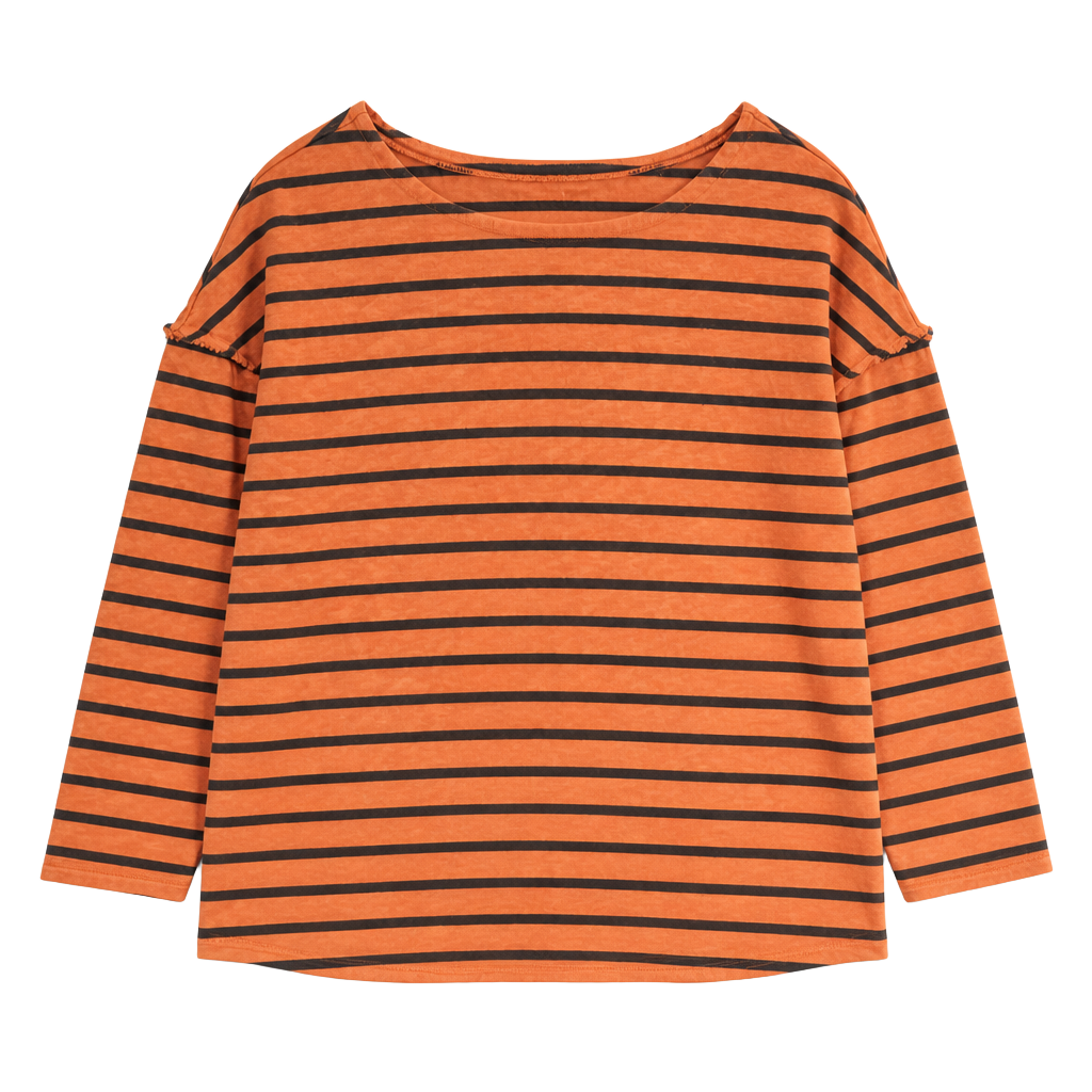Madewell Striped Long Sleeve Raw Edge Shirt Size L 1