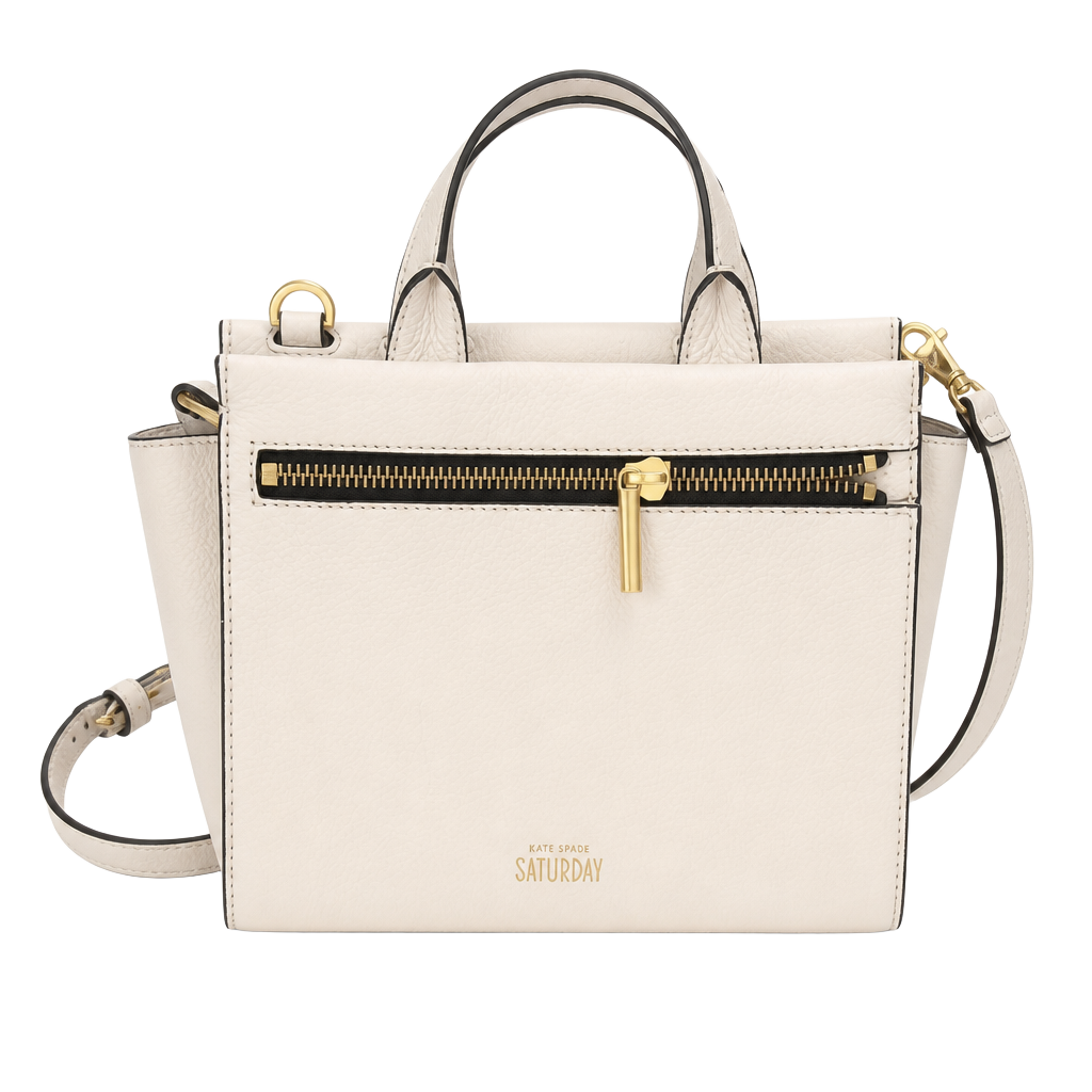 Kate Spade Saturday Zipline Satchel White Leather Crossbody Bag 1
