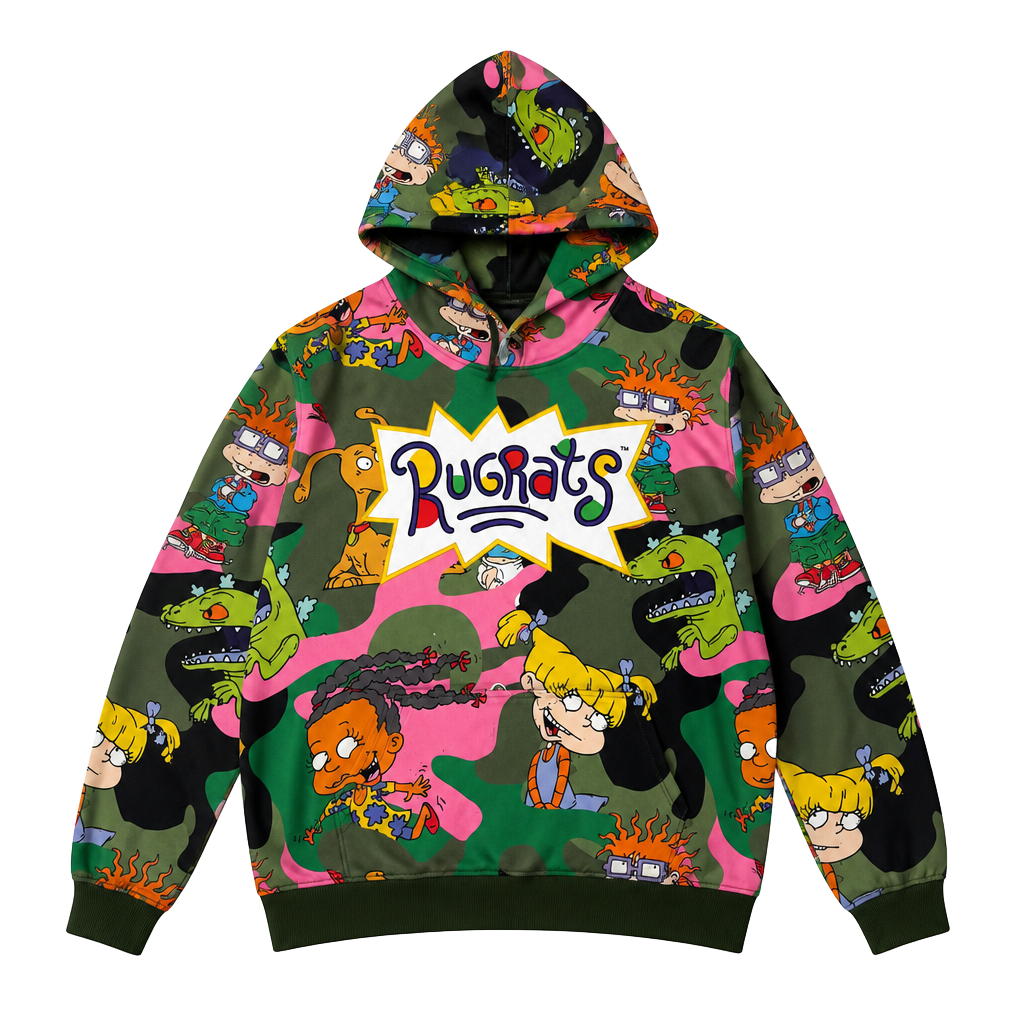 Members Only x Nickelodeon Rugrats Camo All Over Print Windbreaker Jacket 1