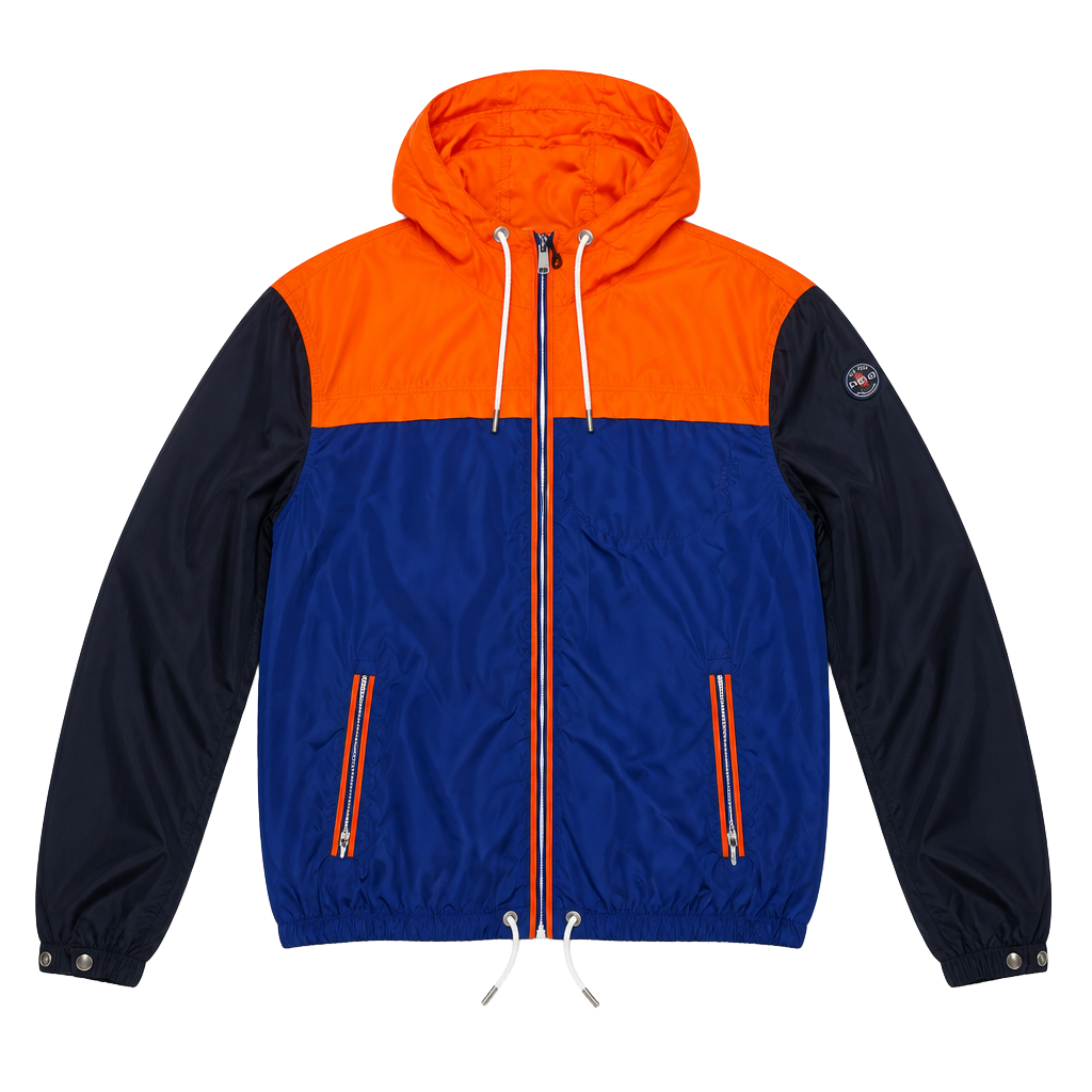 Polo Ralph Lauren Mens Colorblock Packable Windbreaker Jacket Blue Orange Black 1