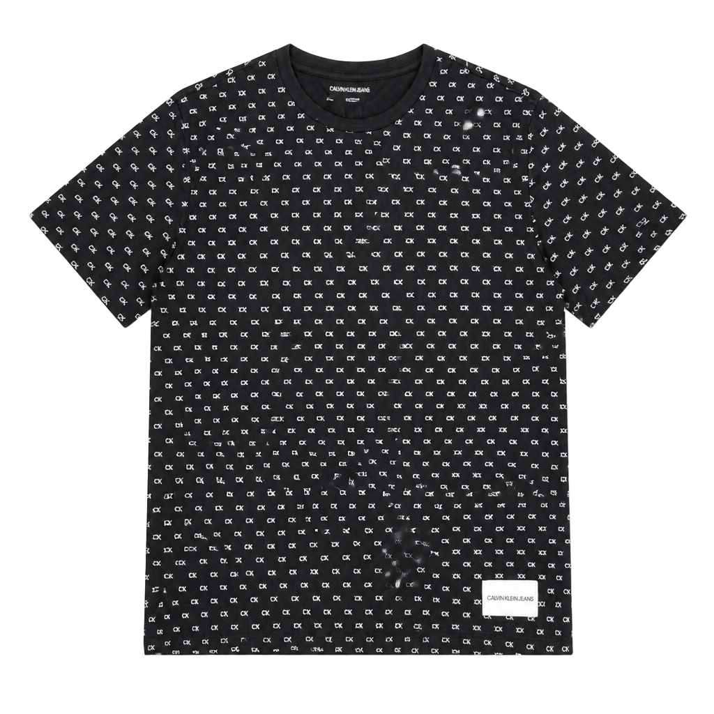 Calvin Klein Jeans black t-shirt with CK logo all-over print 1