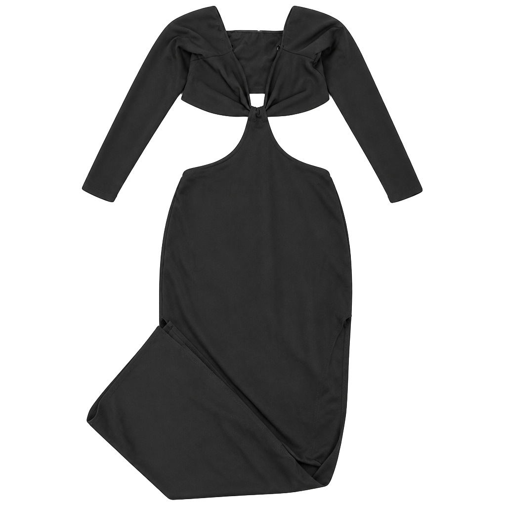 Minkpink Amber Cut-Out Black Long Sleeve Maxi Dress 1
