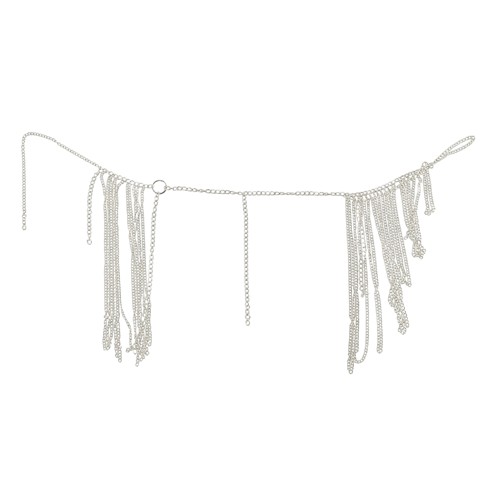 Silver-Tone Chain Fringe Body Harness or Waist Belt 1