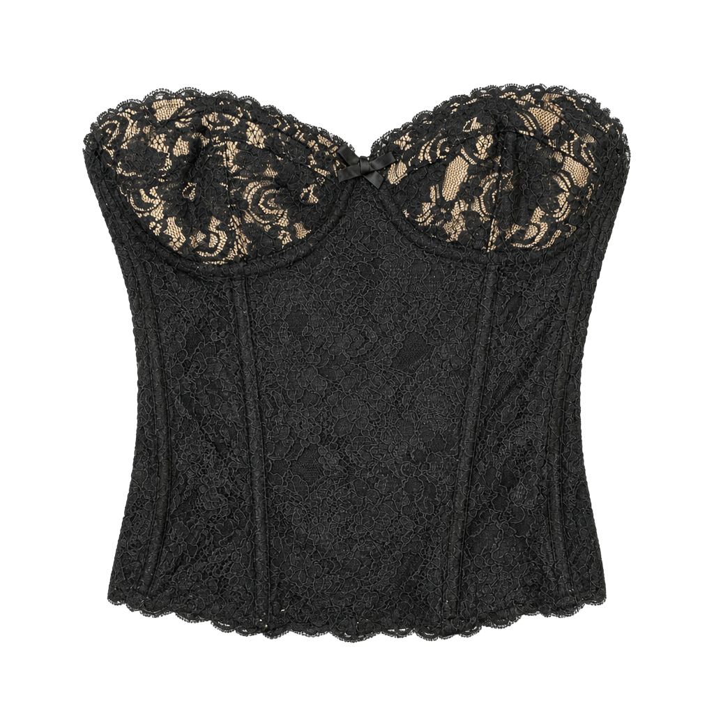 Amaya Lace Bustier Top Black 1