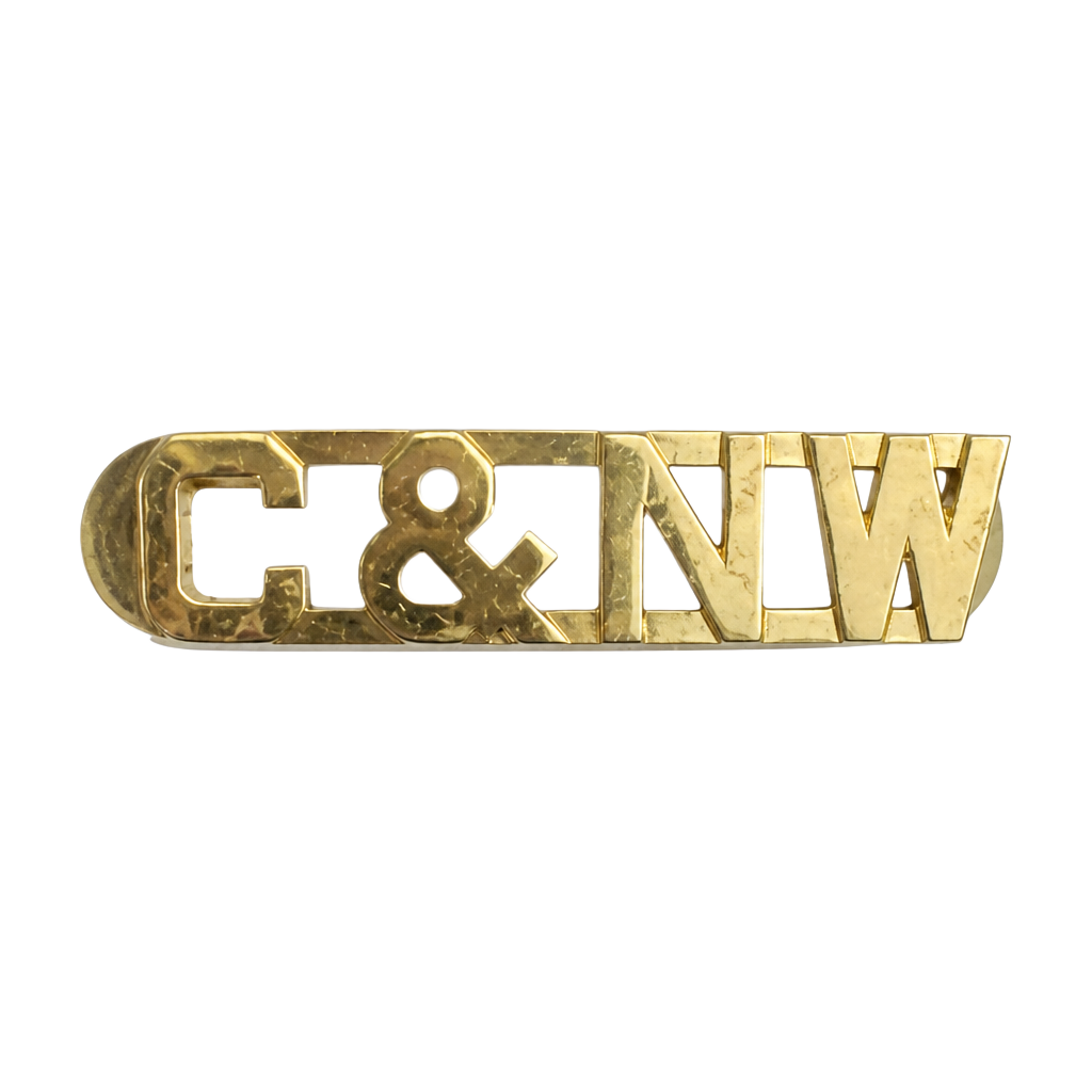 C&NW Chicago and North Western Railroad Railway Brass Gold Tone Collectible Pin 1