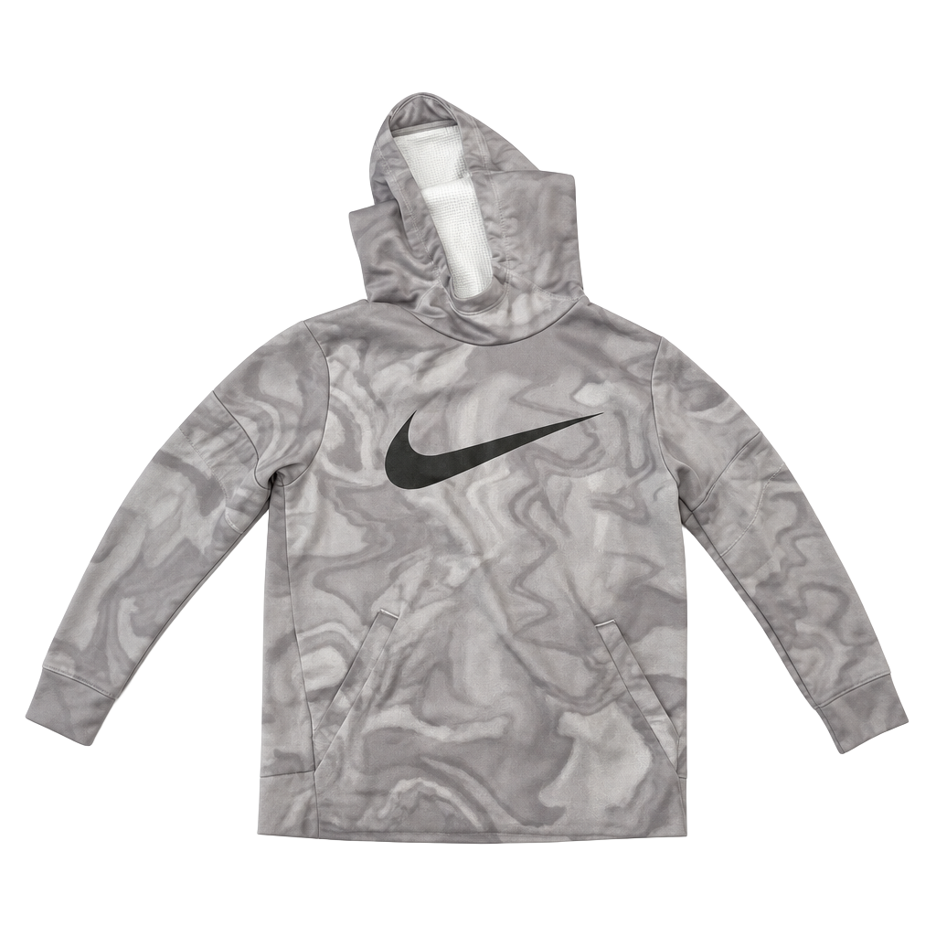 Nike Therma-FIT Swoosh Performance Hoodie Gray Marble Print 1