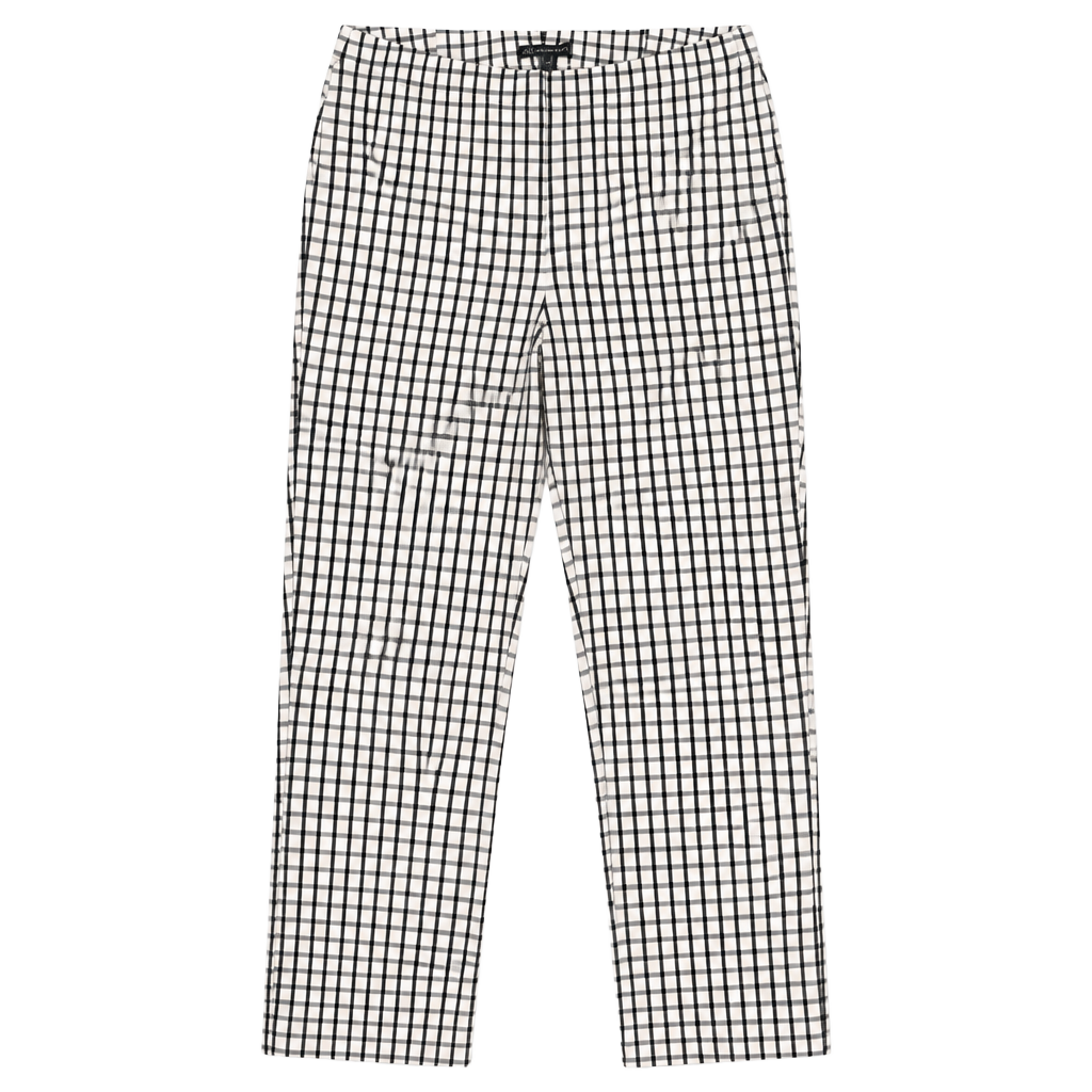 Adrianna Papell Pants Size 10 Black White Plaid Ankle Checkered 1