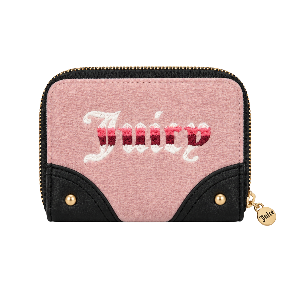 Juicy Couture Retro Vibe Medium Double Zip Around Wallet Pink Chocolate 1