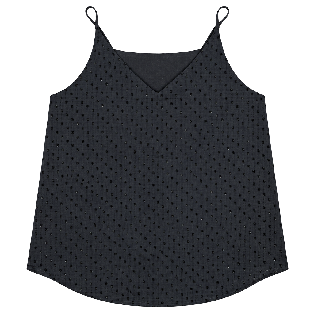 LOFT Outlet Cami Size L Black Clip Dot V-Neck Tank Top 1