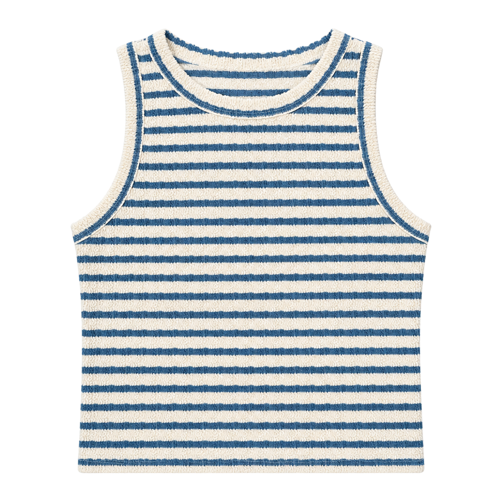 Gaze Striped Textured Tank Top 1