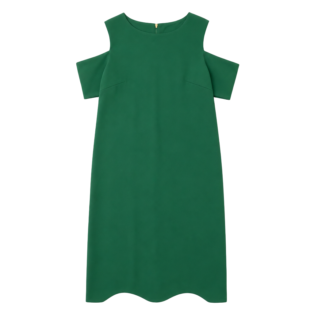 Calvin Klein Green Cold-Shoulder Sheath Dress Size 12 1
