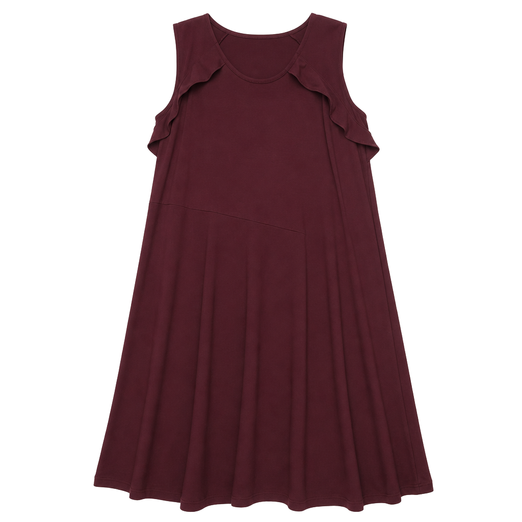 Joe Boxer Women's Cold Shoulder Ruffled Long Sleeve Dress 1