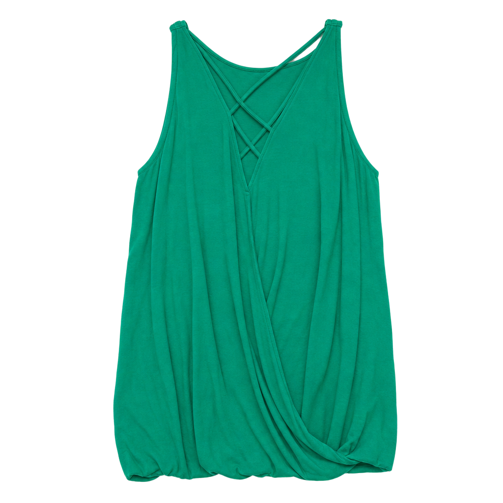 Maurices 24/7 Green Sleeveless Crisscross Front Tunic Tank Top 1