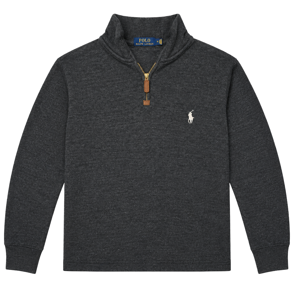 Polo Ralph Lauren 1/4 Zip Pullover Sweater Size M Dark Gray 1