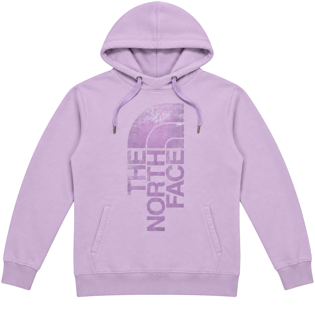The North Face Hoodie Sweatshirt Pink with Purple Iridescent Logo Size M 1