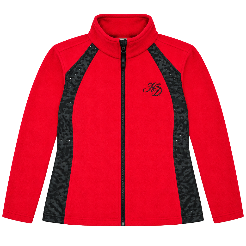 Harley Davidson Fleece Jacket Size 1W Red Black Full Zip 1