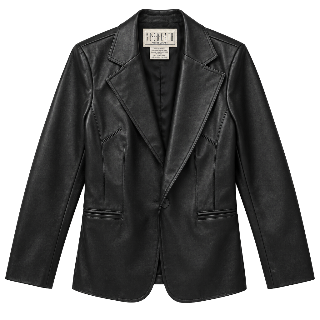 BB Dakota Faux Leather Blazer Size L Black Jacket 1