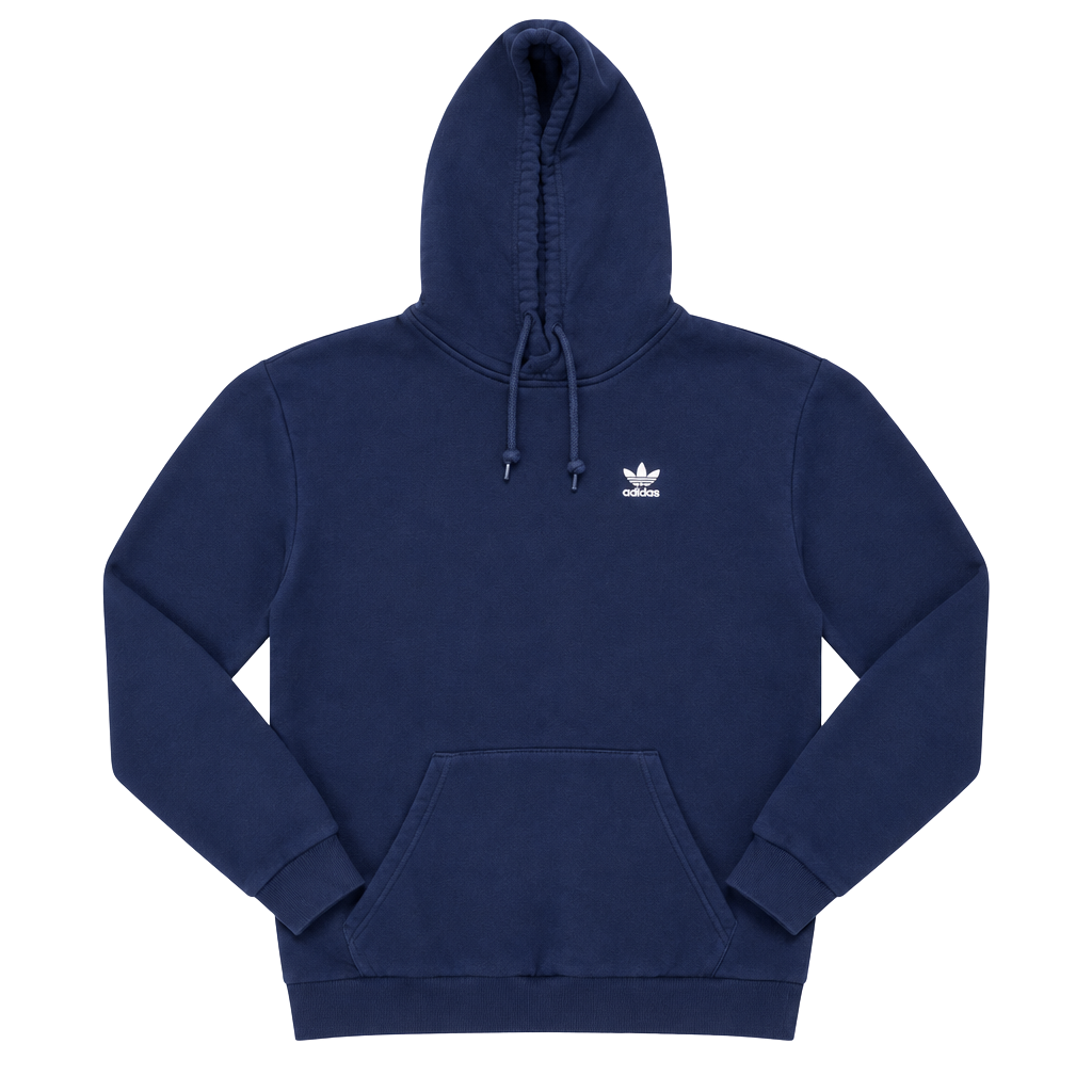 Adidas Trefoil Essentials Hoodie Size S Blue Primegreen Pullover 1