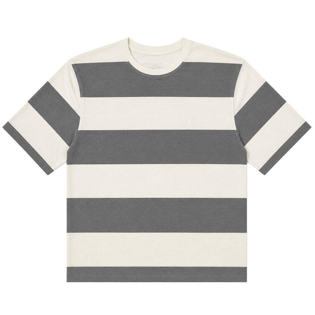 IZOD Men’s Striped Long Sleeve Shirt Cream Gray Size XL 1