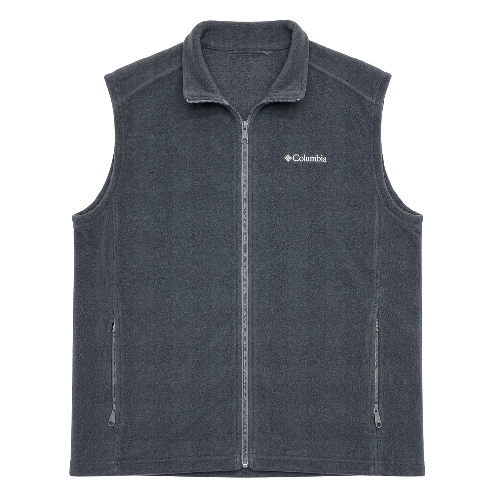 Columbia Steens Mountain Full Zip Fleece Vest Gray Men’s Large 1