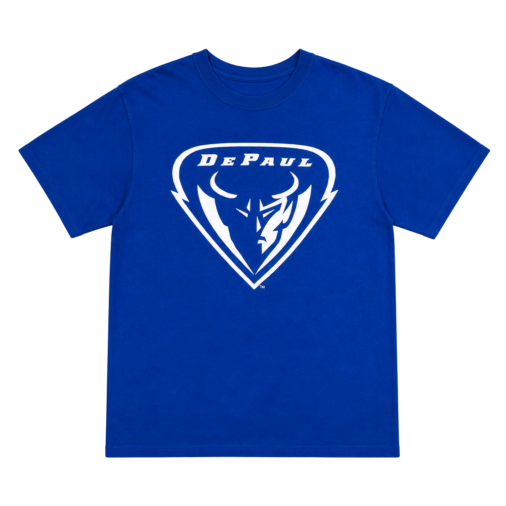 DePaul Blue Demons T-Shirt Men’s Large Blue Fruit of the Loom College Logo 1