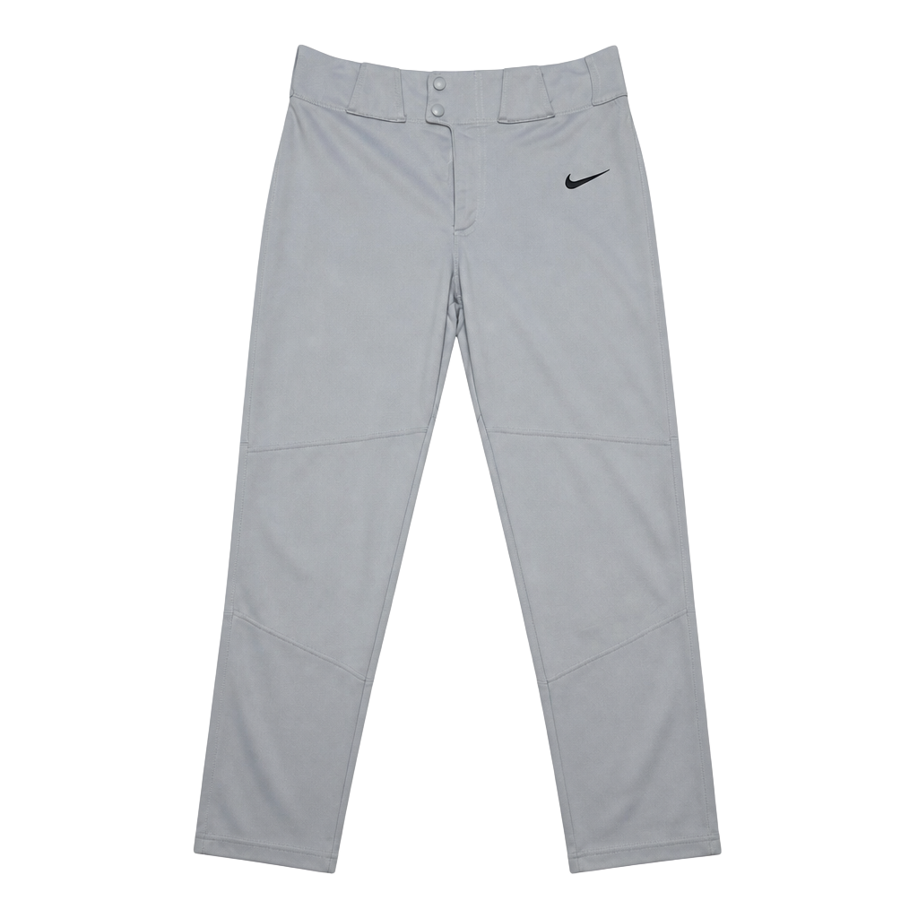 Nike Team Gray Baseball Pants Youth Small Swoosh Logo
Description:
Nike Team baseball pants in light gray, size Youth Small. Features snap closure, zip fly, belt loops, and embroidered black Nike swoosh on front. Durable polyester material built for game 1
