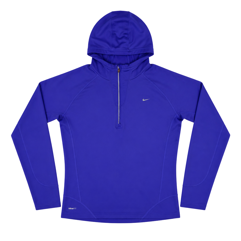 Nike Fit Dry Hoodie Womens M Purple 1/4 Zip Athletic Pullover 1