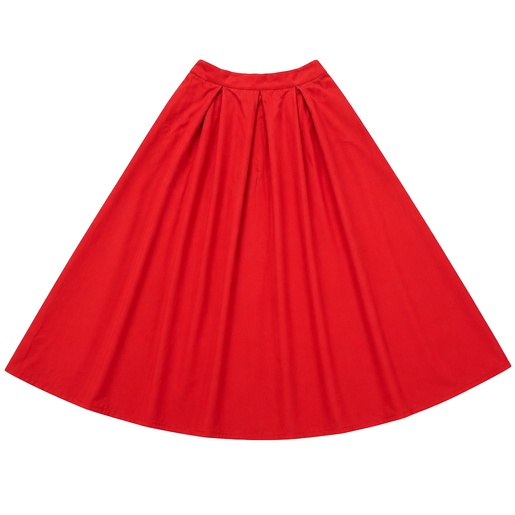 SHEIN Red Pleated Midi Skirt Size US 6 1