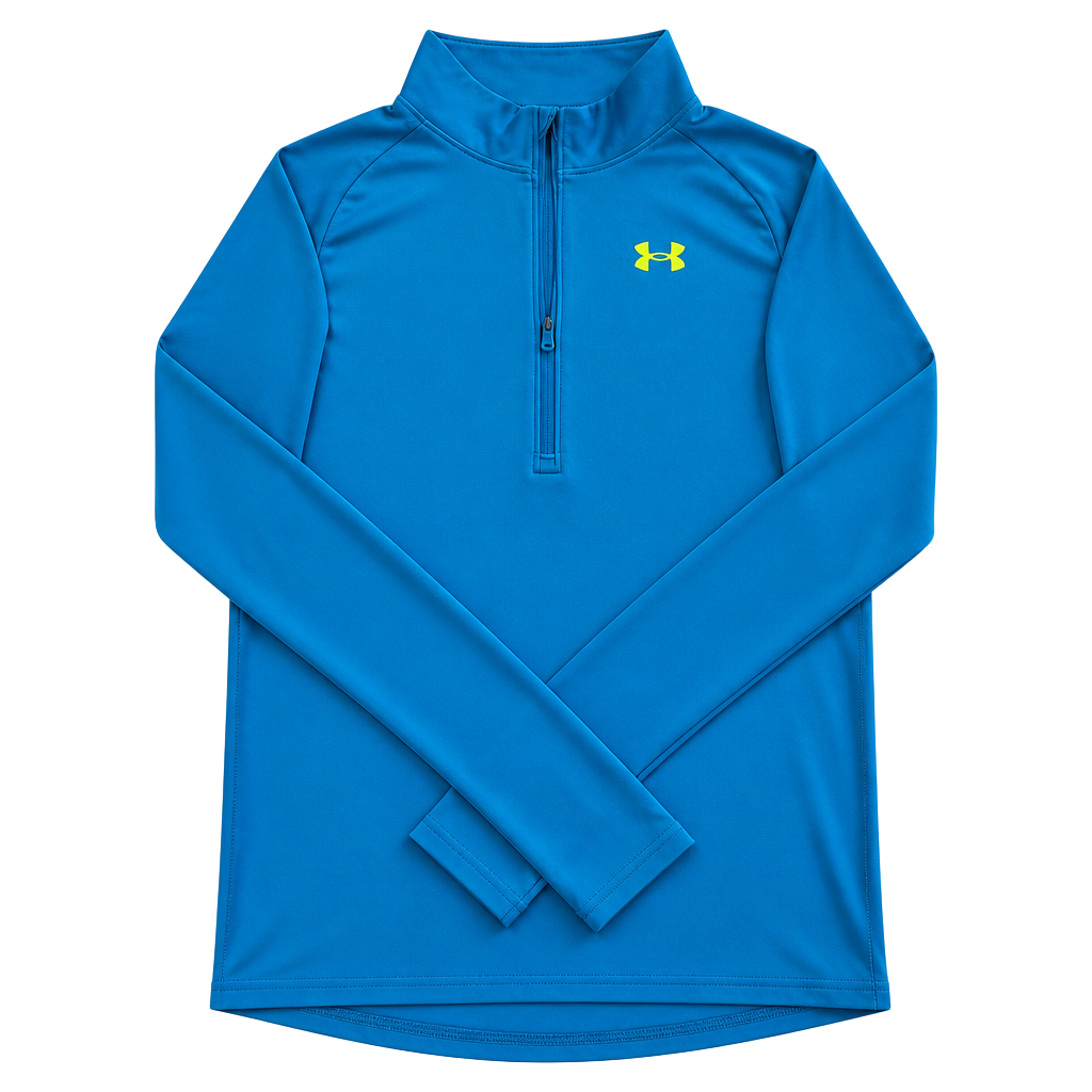 Under Armour Tech 2.0 Boys' 1/2 Zip Pullover Youth XL Blue Green Logo 1